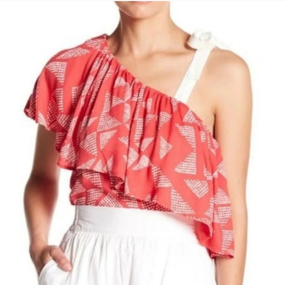 New Splendid Pink One Shoulder Top